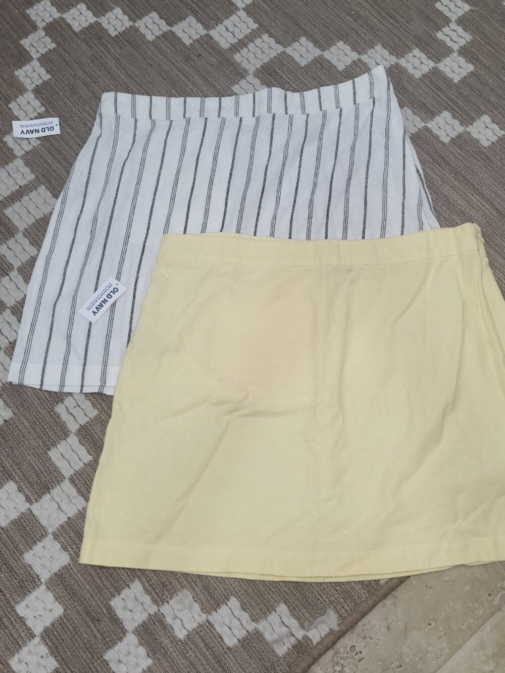 NWT Bundle 2 Old Navy High-Waisted Linen-Blend Mini Skirt Sweet Butter White L